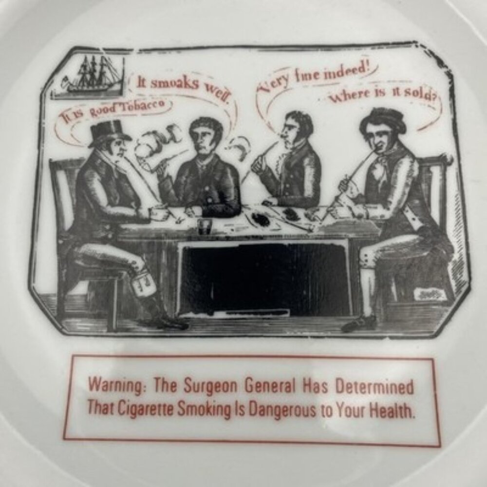 Vtg Horchow Collection Japanese Porcelain Brass Plate Bowl Smoking Scene 7.5" - Picture 2 of 8